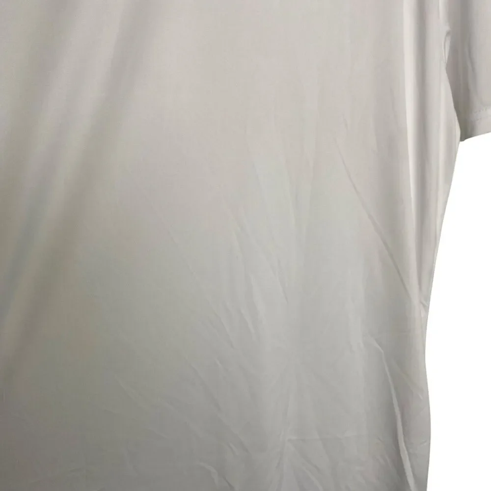 Collars & Co Polo Shirt Mens L Tall White Golf Preppy Stretch Dress Collar Work